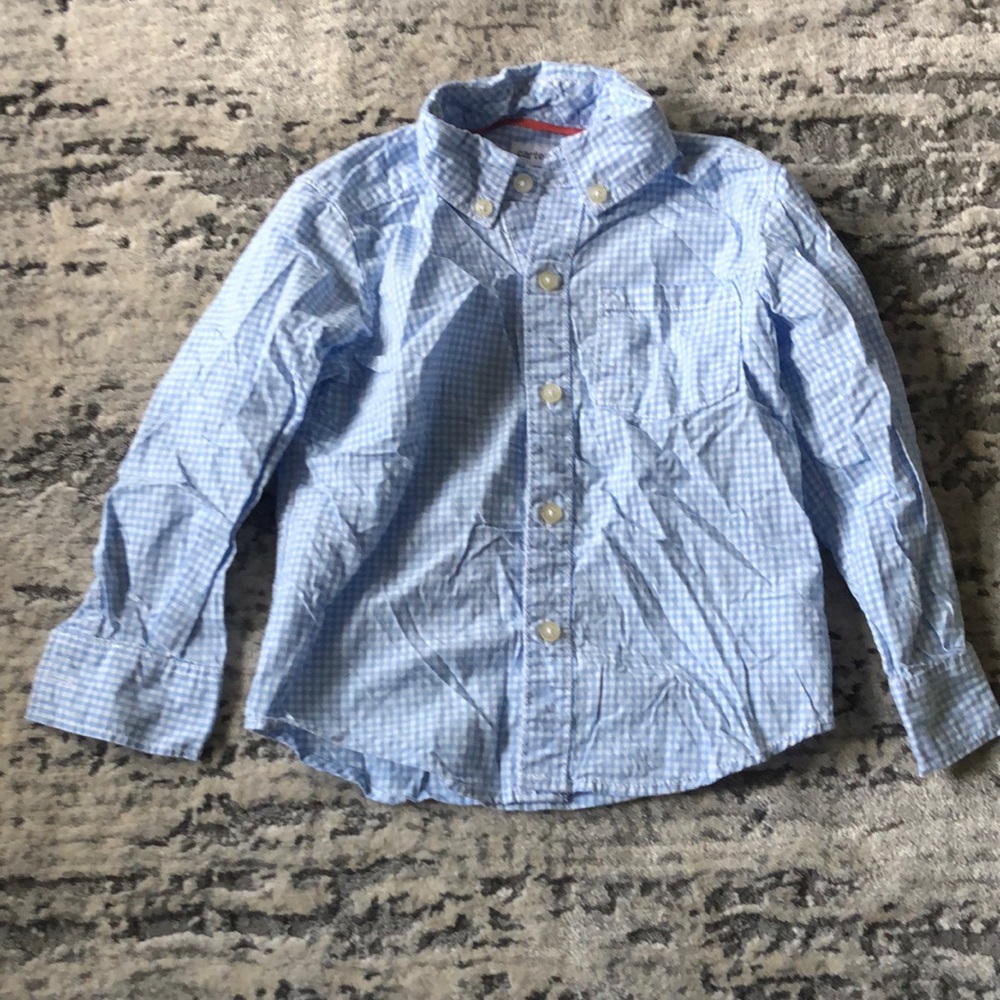 EUC boys Carter’s plaid button down shirt.